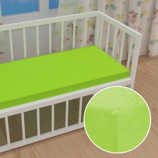 Dětské jersey napínací prostěradlo do postýlky JR-019 Zářivě zelené - Biante.cz