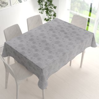 Teflonový obdélníkový ubrus TF-083 Květované ornamenty na šedém - detail 1 - Biante.cz