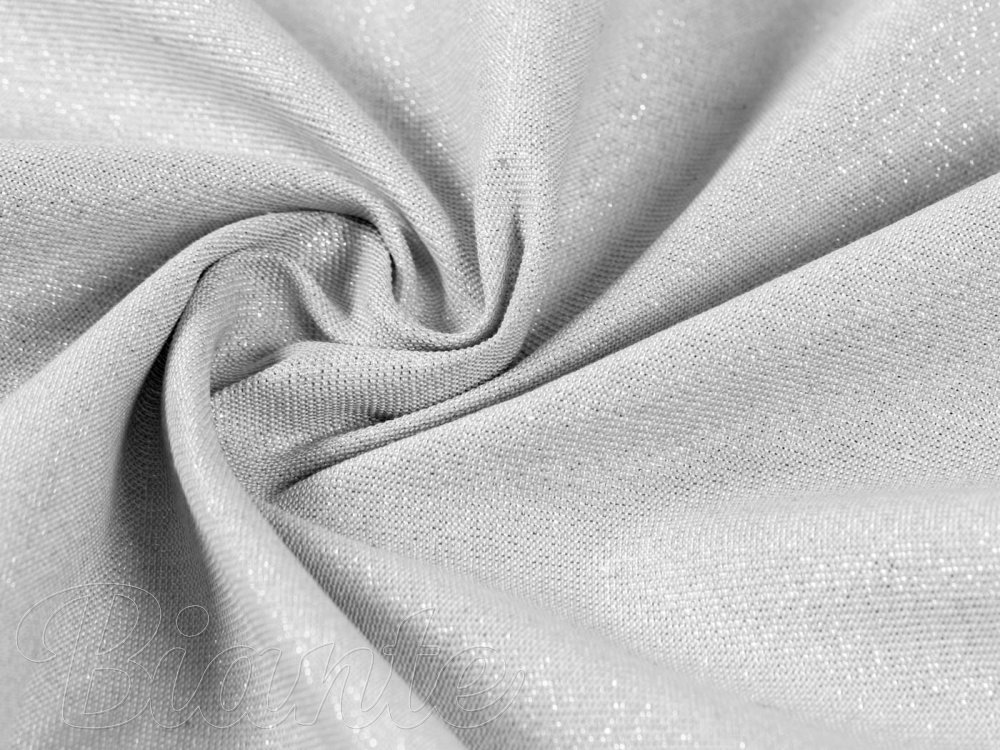Vánoční dekorační jednobarevná látka Leona LN-069 Stříbrná třpytivá - šířka 140 cm - detail 6 - Biante.cz