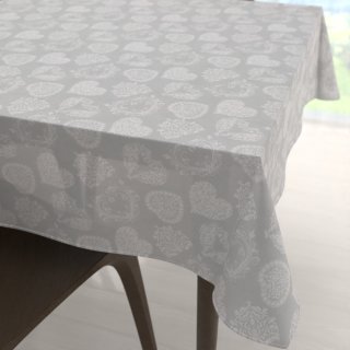 Dekorační čtvercový ubrus PML-071 Srdce s ornamenty na šedém - Biante.cz Dekorační čtvercový ubrus PML-071 Srdce s ornamenty na šedém - Biante.cz