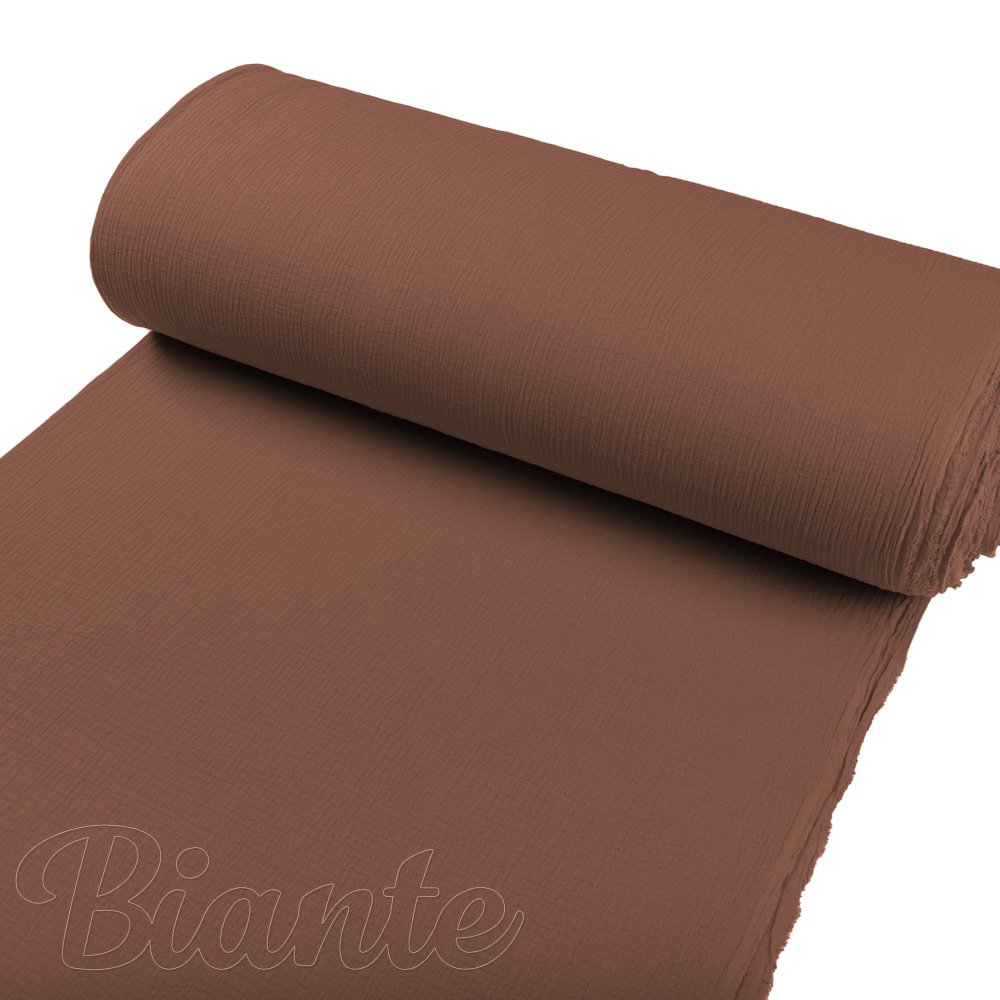 Mušelín dvojitá gázovina MSN-075 Hnědá - metráž šířka 140 cm - detail 2 - Biante.cz