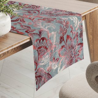 Sametový běhoun na stůl Tamara TMR-054 Abstraktní vínové květy na šedozeleném - Biante.cz Sametový běhoun na stůl Tamara TMR-054 Abstraktní vínové květy na šedozeleném - Biante.cz