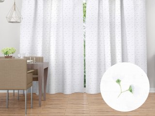 Bavlněný závěs Sandra SA-424 Drobná kvítka na bílém - Biante.cz