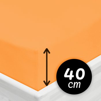 Jersey napínací prostěradlo na extra vysokou matraci JR-006 Oranžové - Biante.cz