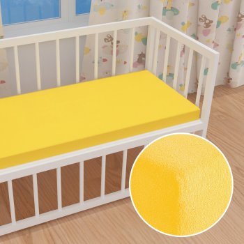 Detské froté napínacie prestieradlo do postieľky FR-003 Žlté - Biante.sk