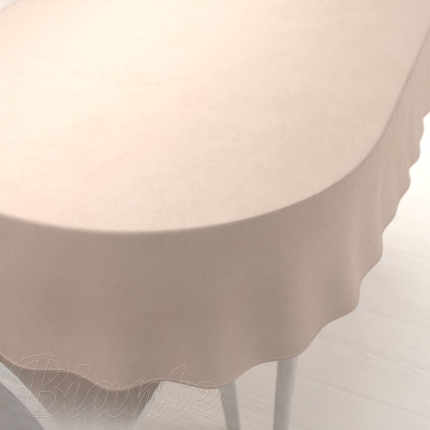 Velký sametový oválný ubrus Velvet Premium SVP-020 Béžový - Biante.cz