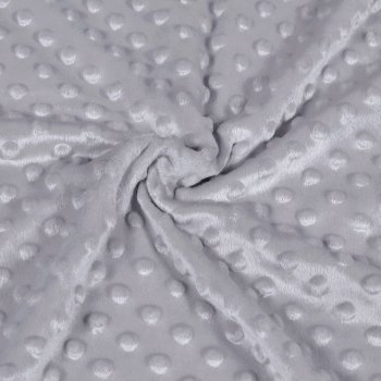 Dětská látka Minky 3D puntíky MKP-048 Šedá - šířka 150 cm