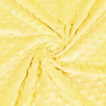 Dětská látka Minky 3D puntíky MKP-021 Citrónově žlutá - šířka 150 cm