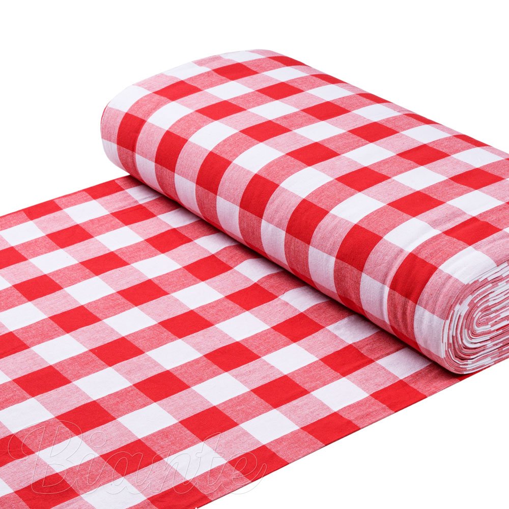 Bavlněná látka Olivia OL-016 Červeno-bílá kostka velká - šířka 150 cm - detail 1 - Biante.cz