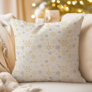 Saténová obliečka na vankúš LUP-505 Zlato-strieborné vločky na bielom - Biante.sk Saténová obliečka na vankúš LUP-505 Zlato-strieborné vločky na bielom - Biante.sk