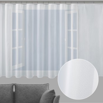 Bílá hladká perleťově lesklá záclona/organza s olůvkem ZAC-032 výška 160 cm