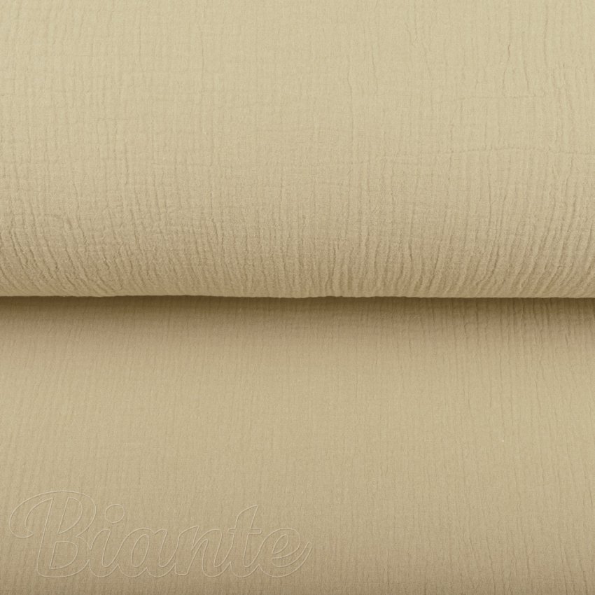 Mušelín dvojitá gázovina MSN-056 Pískově béžová - metráž šířka 140 cm - detail 5 - Biante.cz