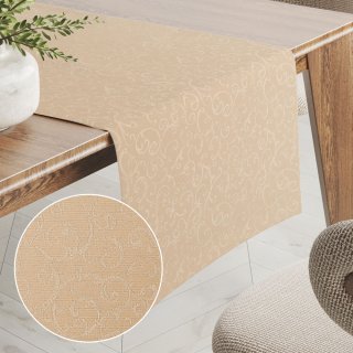 Teflonový běhoun na stůl TF-092 Ornamenty - béžová light - Biante.cz
