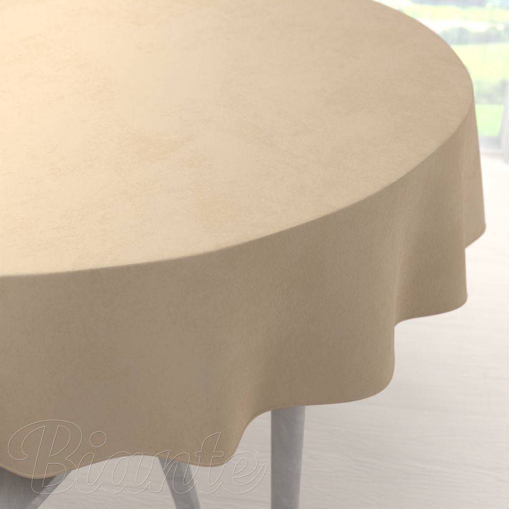 Sametový kulatý ubrus Velvet Premium SVP-045 Kávově béžový - Biante.cz