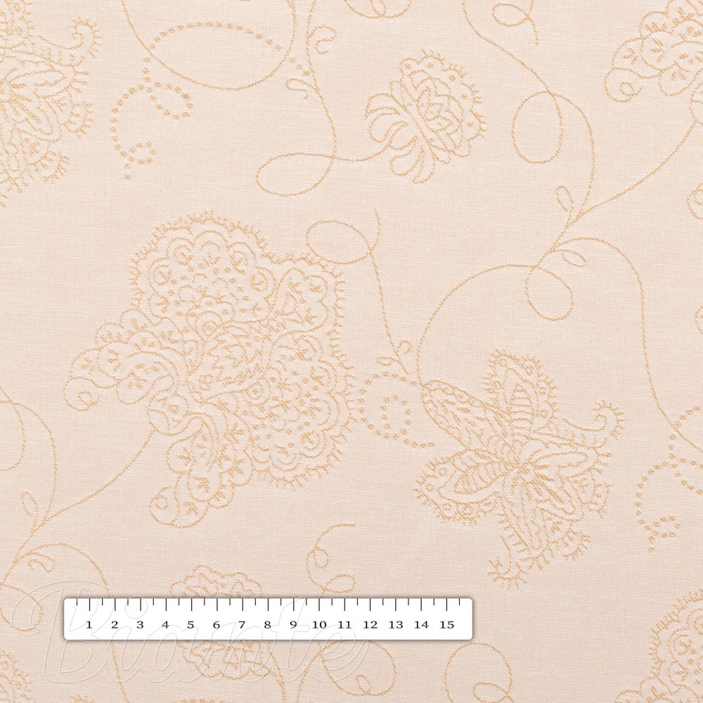 Teflonová látka na ubrusy TF-099 Zlaté květované ornamenty na béžovém - šířka 180 cm - detail 5 - Biante.cz