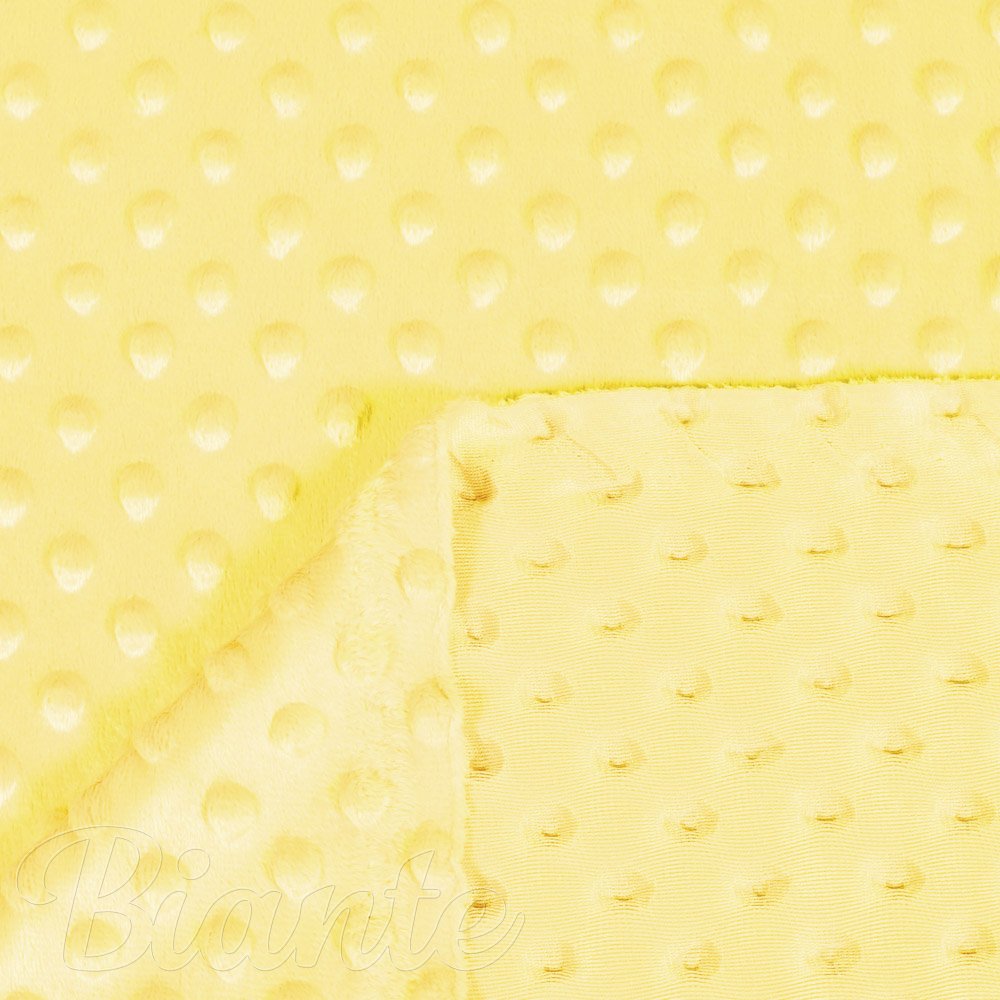 Dětská látka Minky 3D puntíky MKP-021 Citrónově žlutá - šířka 150 cm - detail 3 - Biante.cz