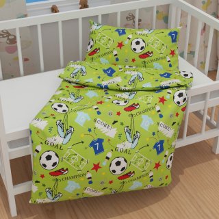 Dětské bavlněné povlečení do postýlky Sandra SA-645 Fotbal to je hra - na zeleném - detail 1 - Biante.cz