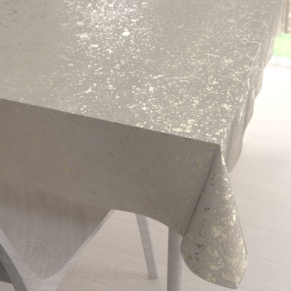 Velký sametový obdélníkový ubrus Isabela IBL-001 Gold Design krémový - Biante.cz