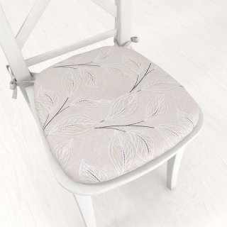 Oblý podsedák Leona LN-164 Popínavé lístky na režnom - 39x37x3 cm - Biante.sk