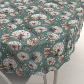 Bavlněný oválný ubrus Sandra SA-716 Podzimní pampelišky na zeleném - Biante.cz Bavlněný oválný ubrus Sandra SA-716 Podzimní pampelišky na zeleném - Biante.cz