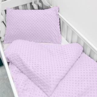 Dětské povlečení do postýlky Minky 3D puntíky MKP-002 Fialové lila - Biante.cz