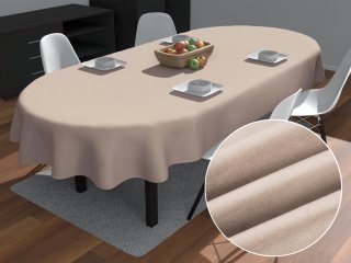 Oválný ubrus/imitace broušené kůže Alcantara ALC-009 Béžový - Biante.cz Oválný ubrus/imitace broušené kůže Alcantara ALC-009 Béžový - Biante.cz