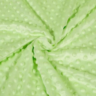Dětská látka Minky 3D puntíky MKP-005 Pastelová světle zelená - šířka 150 cm