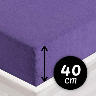Froté napínacie prestieradlo na extra vysoký matrac FR-013 Fialové - Biante.sk