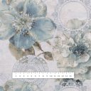 Dekoračná látka PML-052 Tyrkysové kvety s orientálnymi kruhmi - šírka 150 cm - detail 5 - Biante.sk