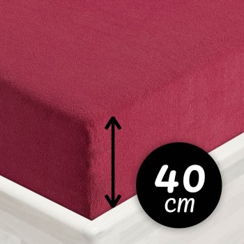 Froté napínací prostěradlo na extra vysokou matraci FR-010 Vínové - Biante.cz Froté napínací prostěradlo na extra vysokou matraci FR-010 Vínové - Biante.cz