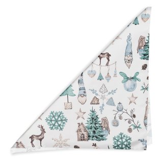 Dětský bavlněný šátek Sandra SA-662 Modro-zeleno-hnědý vánoční vzor - detail 1 - Biante.cz Dětský bavlněný šátek Sandra SA-662 Modro-zeleno-hnědý vánoční vzor - detail 1 - Biante.cz