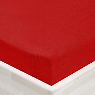 Dětské jersey napínací prostěradlo do postýlky JR-007 Sytě červené - detail 1 - Biante.cz