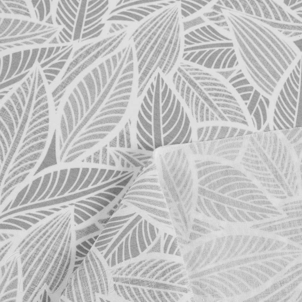 Dekorační látka Leona LN-169 Bílé listy na šedém - šířka 140 cm a 280 cm - detail 3 - Biante.cz