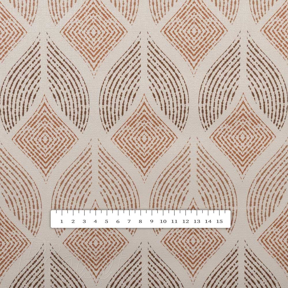 PVC obrus Hnedé designové lístky na krémovom PV-204 - metráž š. 140 cm - detail 2 - Biante.sk