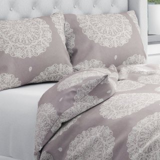 Bavlnené posteľné obliečky Sandra SA-547 Krémové mandaly na béžovosivom - Biante.sk