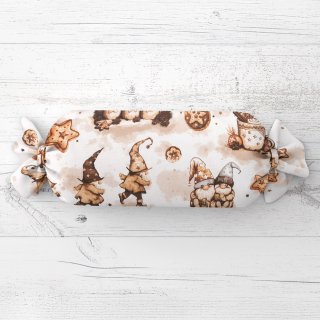 Polštář válec bonbon Sandra SA-663 Hnědí skřítci s perníčky na bílém - Biante.cz Polštář válec bonbon Sandra SA-663 Hnědí skřítci s perníčky na bílém - Biante.cz