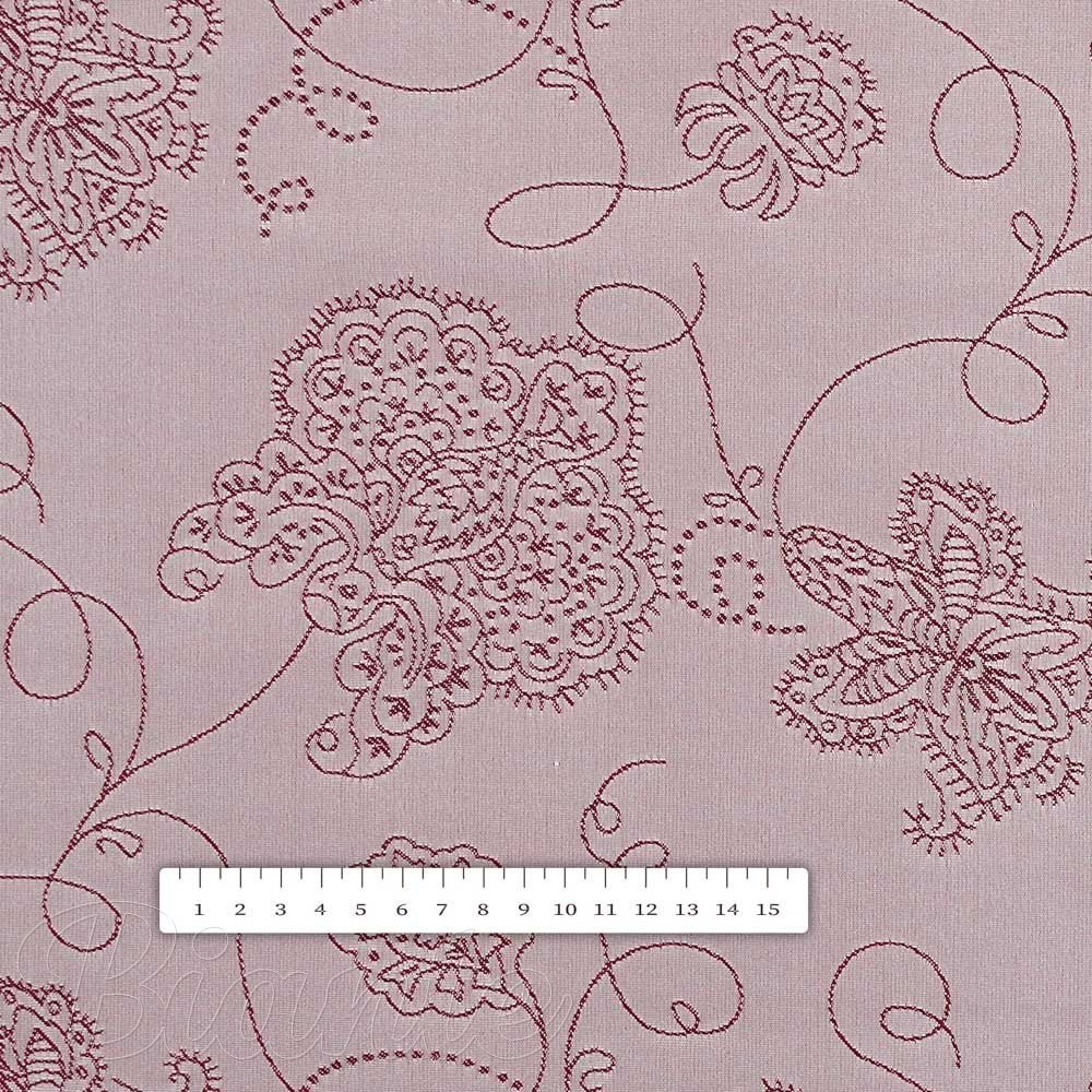 Teflonová látka na ubrusy TF-138 Hnědovínové květované ornamenty na starofialovém - šířka 170 cm - detail 5 - Biante.cz