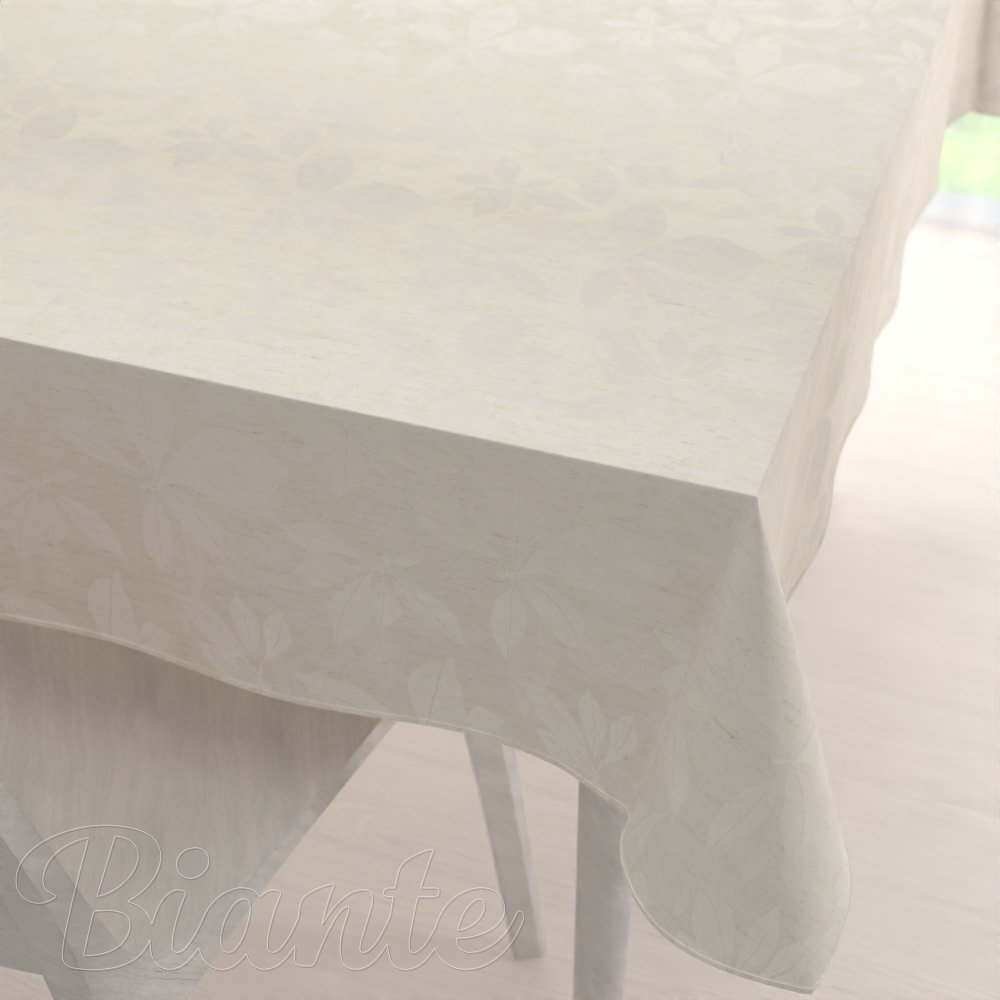 Teflonový obdélníkový ubrus TF-065 Listy na režném - Biante.cz