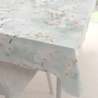 Dekorační obdélníkový ubrus PM-019 Orchideje na světle zeleném - Biante.cz