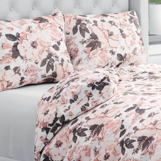 Bavlněné ložní povlečení Sandra SA-549 Růžové růže a poupata na bílém - Biante.cz Bavlněné ložní povlečení Sandra SA-549 Růžové růže a poupata na bílém - Biante.cz
