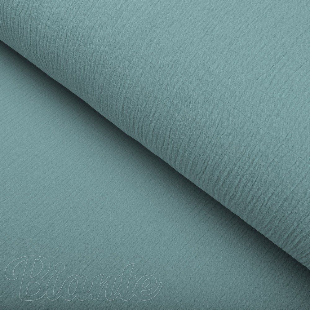 Mušelín dvojitá gázovina MSN-050 Pastelově modrozelená - metráž šířka 140 cm - detail 4 - Biante.cz