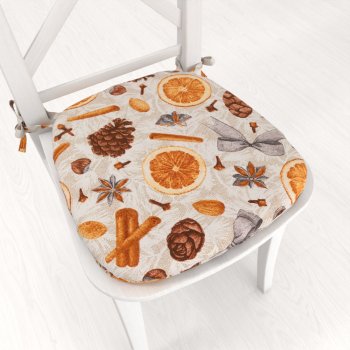 Oblý podsedák Leona LN-171 Vůně podzimu - 39x37x3 cm - Biante.cz