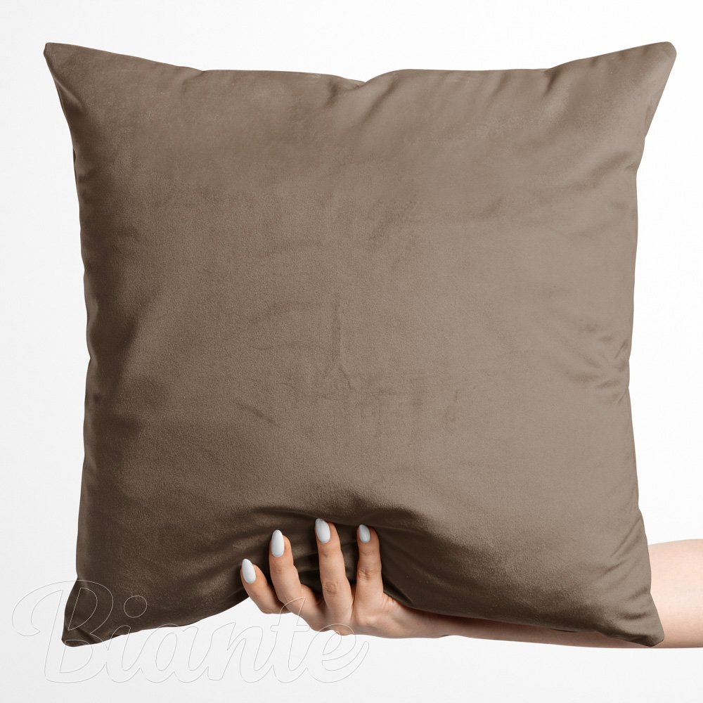 Sametový povlak na polštář Velvet Premium SVP-005 Světle hnědý 40x40 cm - SKLADEM
