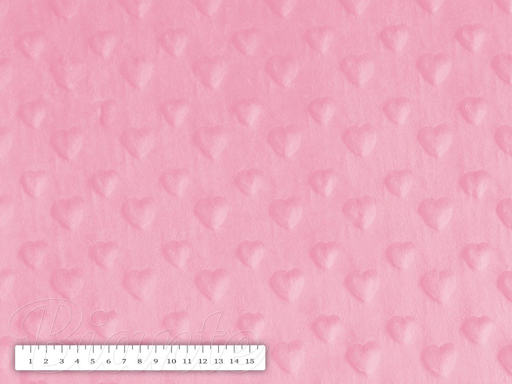 Dětská látka Minky 3D srdíčka MKS-003 Světle růžová - šířka 150 cm - detail 2 - Biante.cz Dětská látka Minky 3D srdíčka MKS-003 Světle růžová - šířka 150 cm - detail 2 - Biante.cz