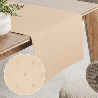 Teflonový běhoun na stůl TF-085 Obdélníčky na béžovém - Biante.cz