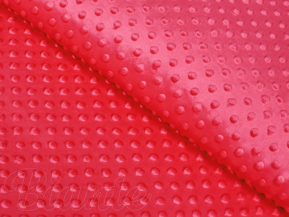 Dětská látka Minky 3D puntíky MKP-019 Jahodová červená - šířka 150 cm - Biante.cz Dětská látka Minky 3D puntíky MKP-019 Jahodová červená - šířka 150 cm - Biante.cz
