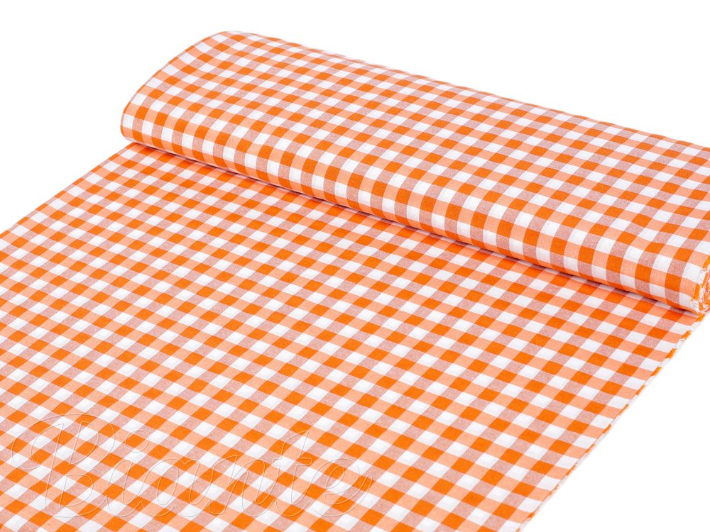 Dekorační látka Rebeka RE-005 Oranžovo-bílá kostka střední - šířka 140 cm - detail 1 - Biante.cz Dekorační látka Rebeka RE-005 Oranžovo-bílá kostka střední - šířka 140 cm - detail 1 - Biante.cz