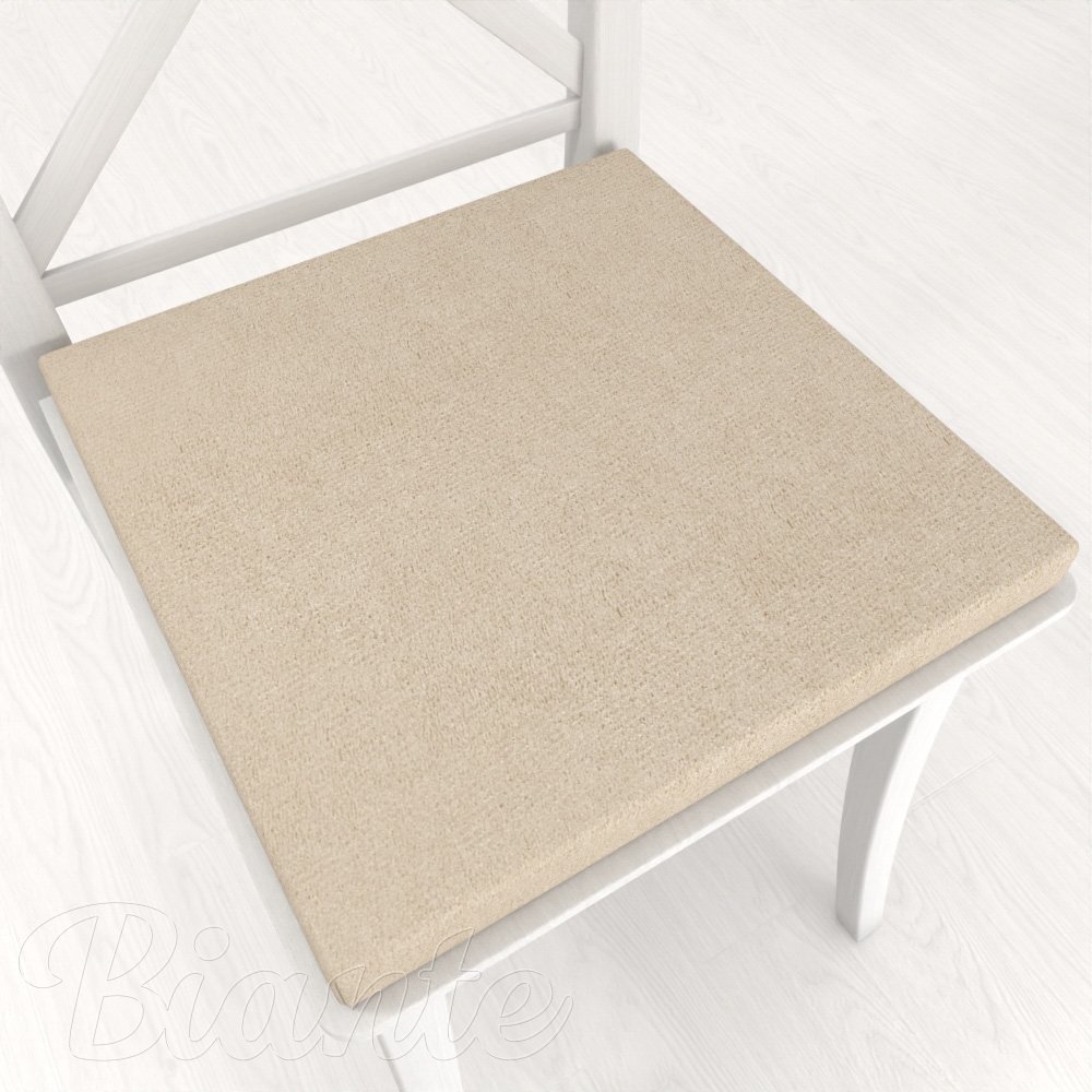 Štvorcový podsedák z imitácie brúsenej kože Alcantara ALC-007 Krémověo béžový - 38x38x3 cm - Biante.sk