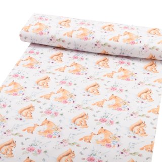 Dětská bavlněná látka/plátno Sandra SA-694 Veverky a lišky mezi květinami na bílém - šířka 160 cm - detail 1 - Biante.cz Dětská bavlněná látka/plátno Sandra SA-694 Veverky a lišky mezi květinami na bílém - šířka 160 cm - detail 1 - Biante.cz