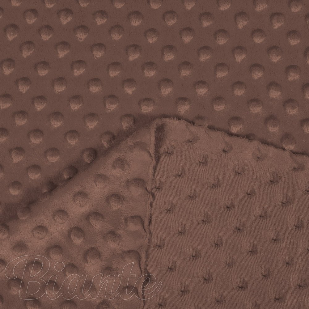 Dětská látka Minky TOP 3D puntíky MKP-052 Čokoládově hnědá - šířka 170 cm - detail 3 - Biante.cz